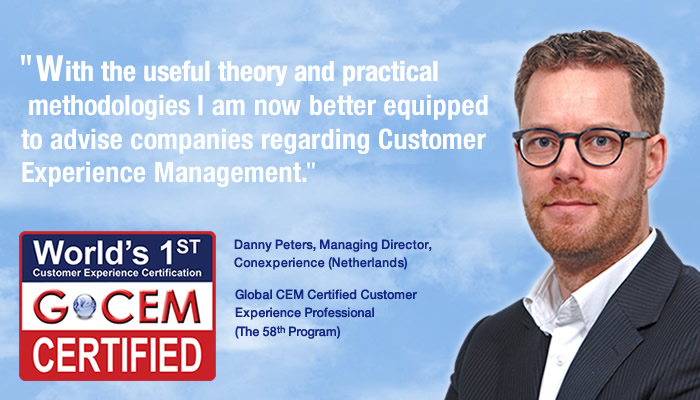 Frankfurt Customer Experience (CX) Certification Workshop on Sep 23-24, 2019 (Early bird expires by Aug 11) organized by Global CEM (Global Customer Experience Management Organization)