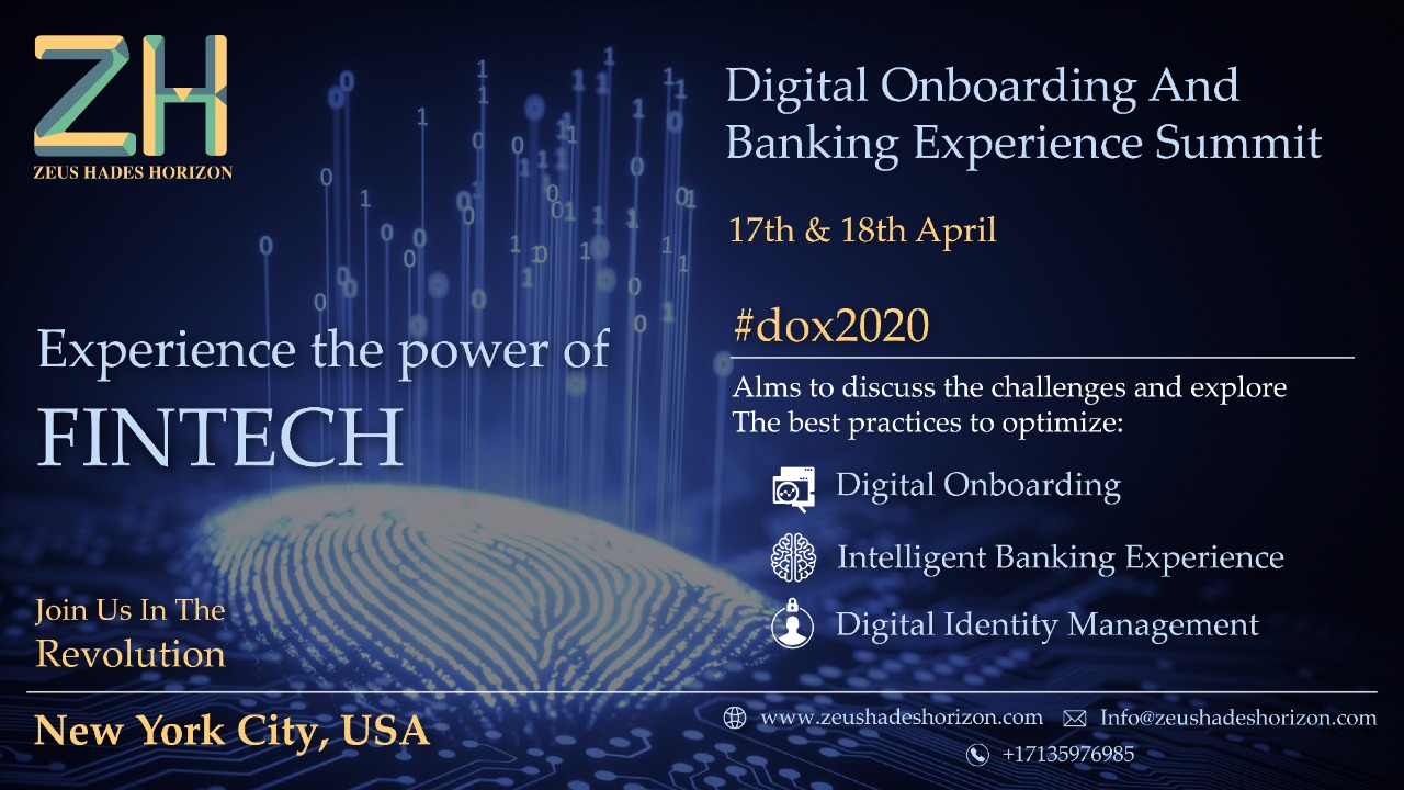 Digital Onboarding and Banking Experience Summit 2020 organized by ZEUS HADES HORIZON