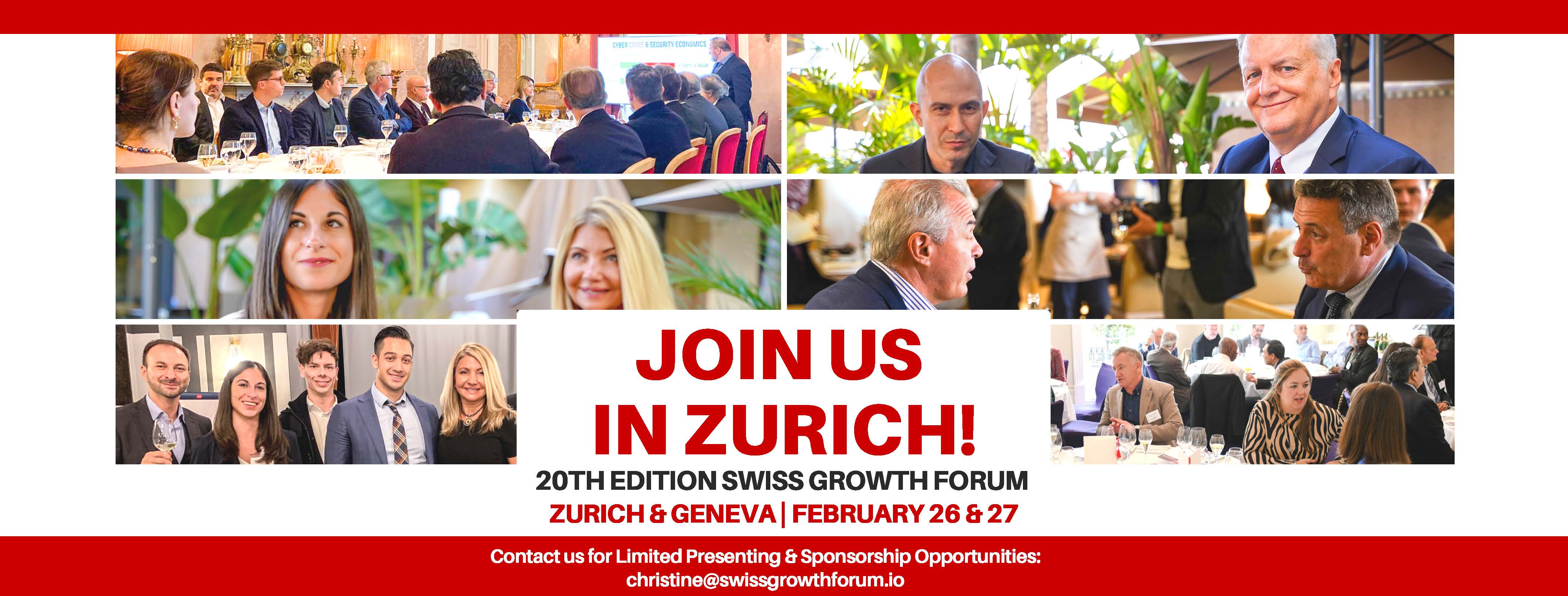 Swiss Growth Forum 2020 Winter Edition in Zurich organized by Swiss Growth Forum