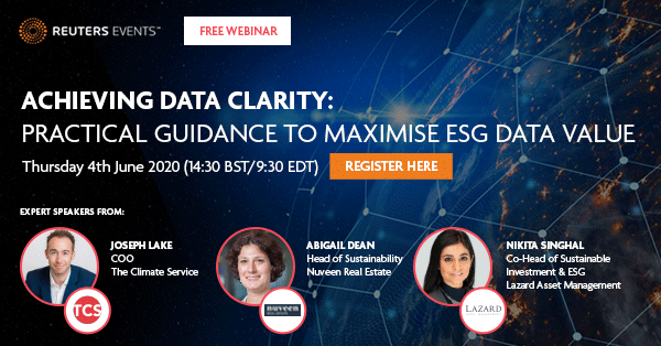 Webinar: Achieving ESG Data Clarity: Practical Guidance to Maximize ESG Data Value organized by Reuters Events 
