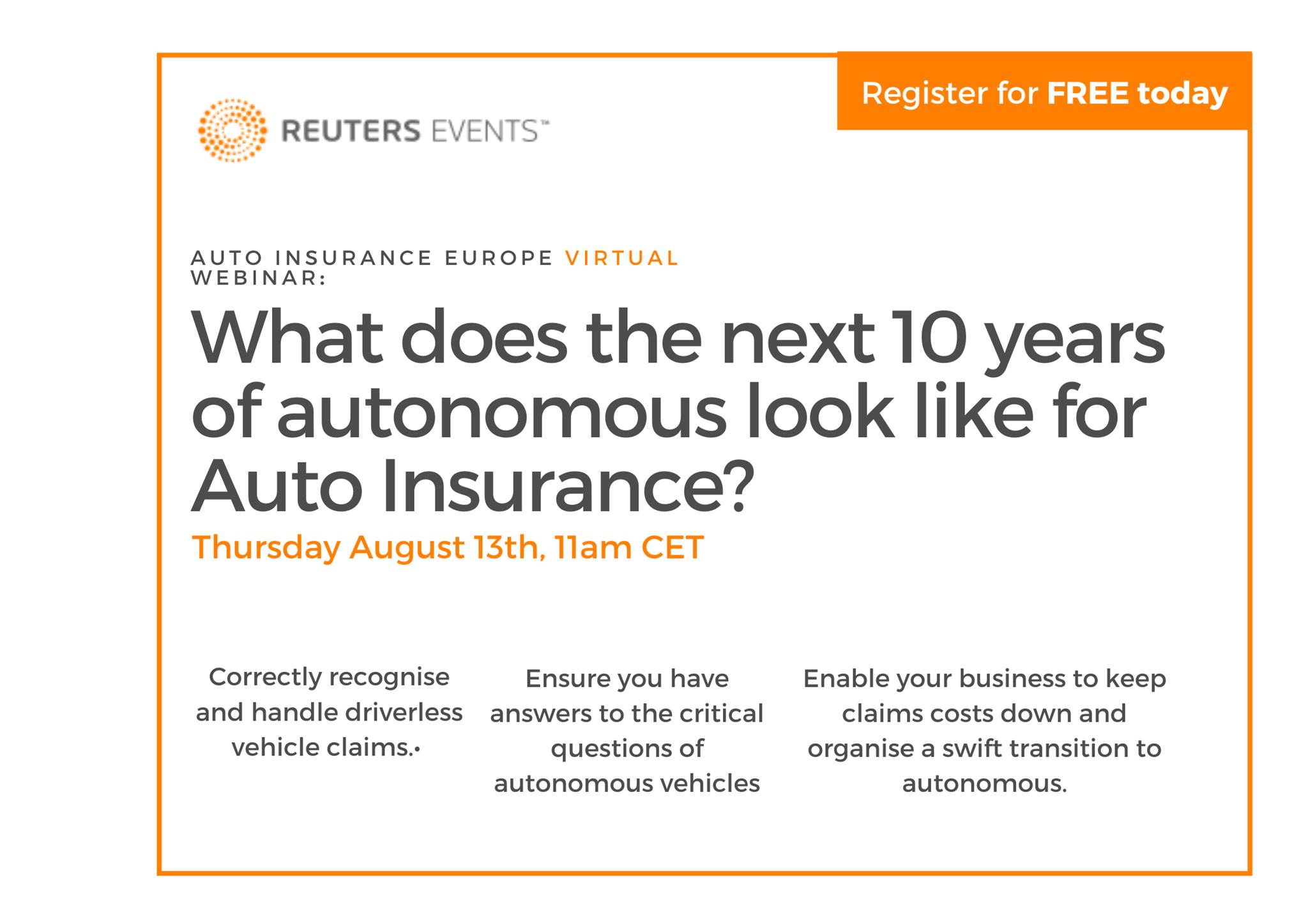 How do we plan for the next 10 years of autonomous vehicles?  organized by Reuters Events 