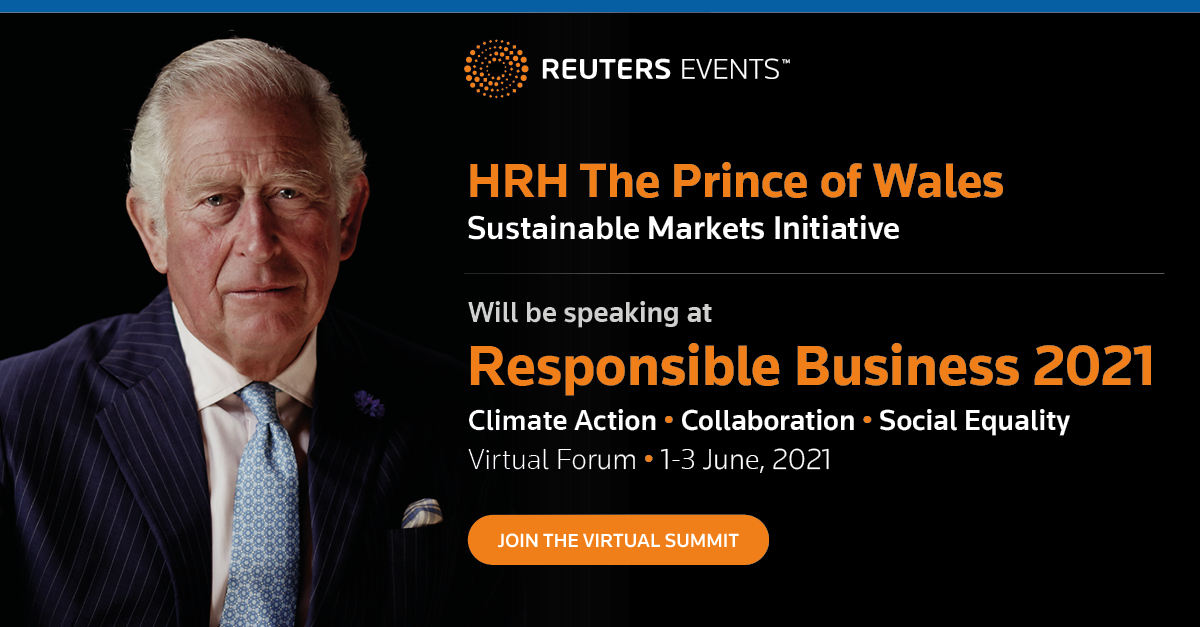 Article about HRH The Prince of Wales to deliver rallying call to business at Reuters Events Responsible Business 2021 in June