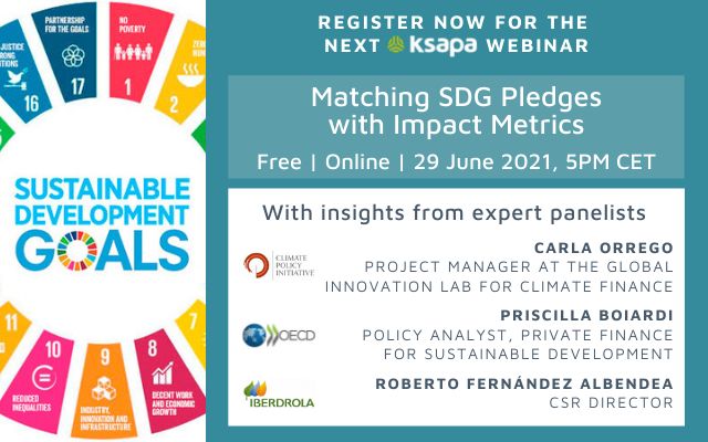 Webinar : Matching SDG Pledges with Impact Metrics  organized by Ksapa