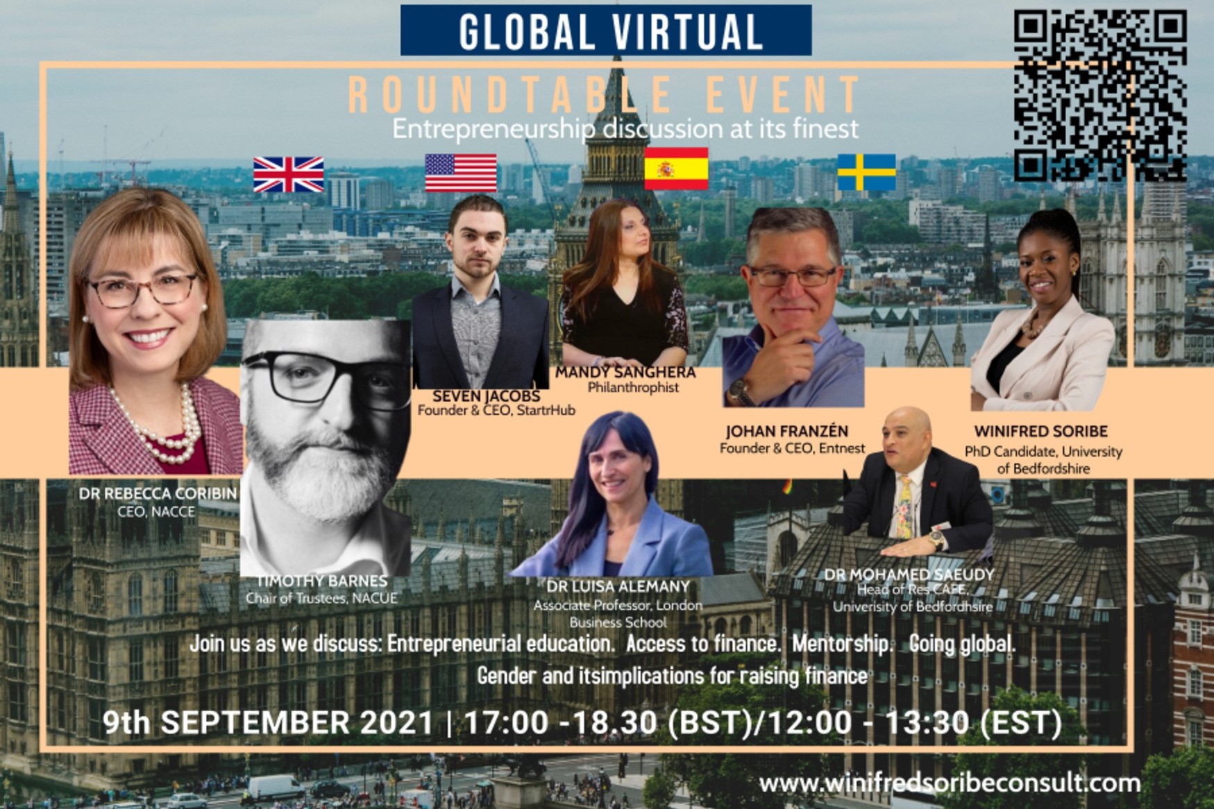 Global Virtual Roundtable Event : The changing Landscape of Entrepreneurship Across Borders; Europe and US Entrepreneurship discussion at its finest organized by 