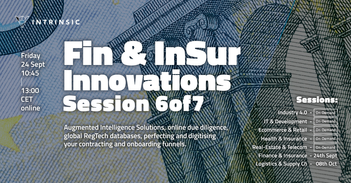 Fin, Reg & InSurTech Innovations | Validated EU Best Performers organized by Jorian Bos