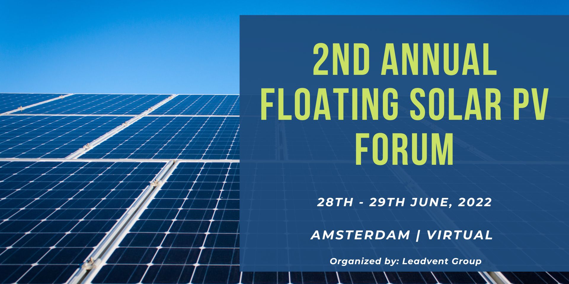 2nd Annual Floating Solar PV Forum organized by Leadvent Group