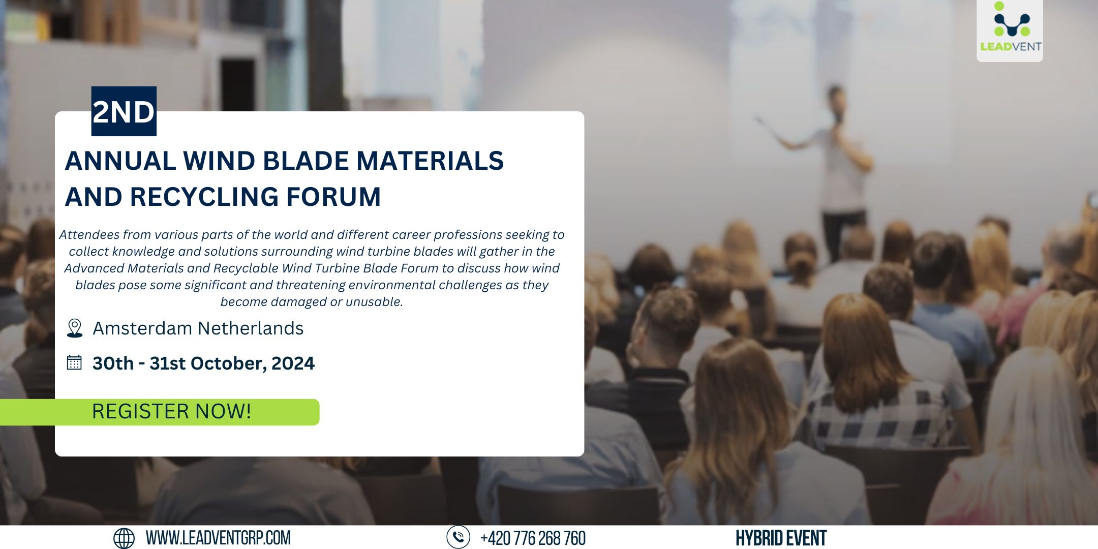 2nd Annual Wind Blade Materials And Recycling Forum organized by Leadvent Group
